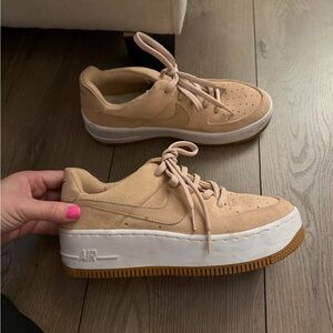 Nike Tan Platform Sneakers
